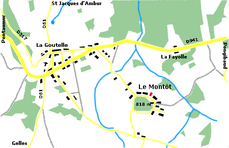 Plan du village de La Goutelle dans le Puy de Dôme